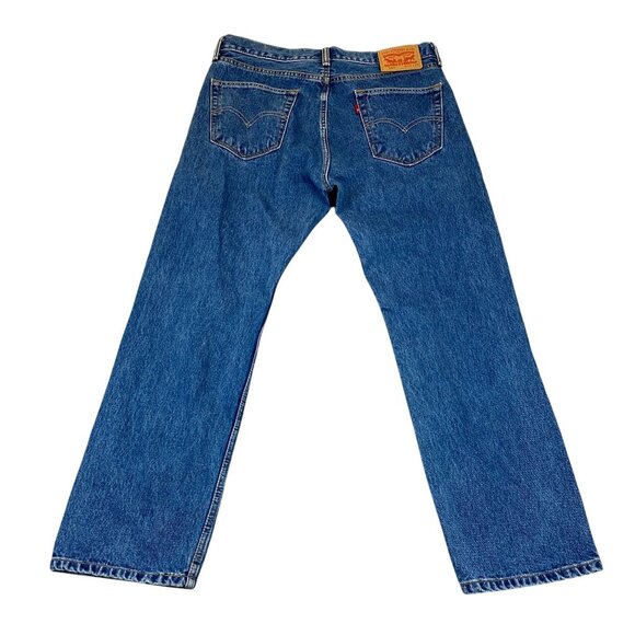 Levis Men's Jeans 34x29 505 Original Fit Blue Denim Cotton Riveted - Picture 2 of 9